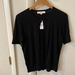 Short sleeve black sweater